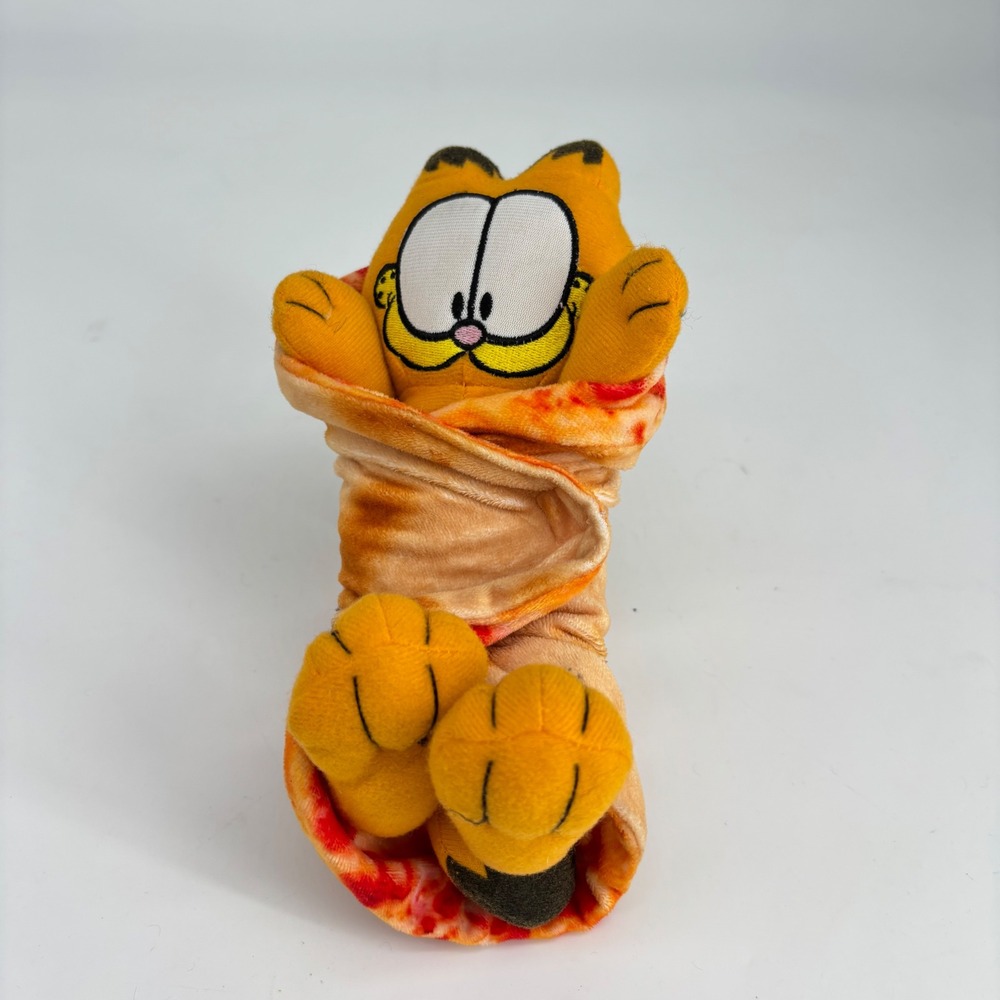 VTG Garfield Plush Toy Pizza Swaddle Burrito Blanket Y2K Plushie HTF Collectible